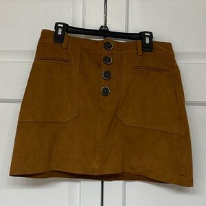 Zara Brown Faux Suede Mini Skirt Size S